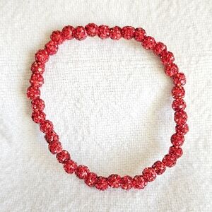 Elegant Red Beaded Bracelet